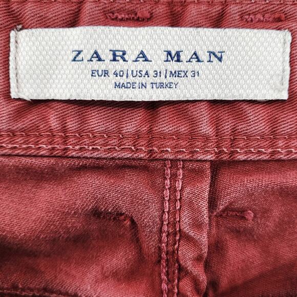 Zara Man Denim Wear Rust Color Brown Jeans 5-Pocket Zip Button Fly Men's Size 31 - Picture 6 of 8